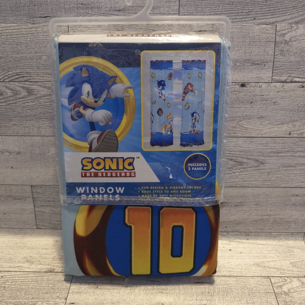 Sonic the Hedgehog Sega 2 Window Panels Curtains New‎ 41" X 63"